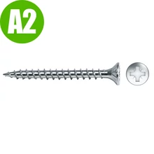 DIN 7505 - A2 - Rozsdamentes forgácslap csavar Süllyesztett fejű PZ