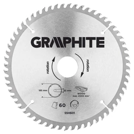 Körfűrészlap, keményfém, 185 x 30mm, 60 fog | GRAPHITE 55H601