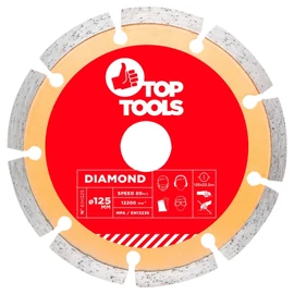 Gyémánt vágókorong 125mm SZEGMENTÁLT | TOP TOOLS 61H325