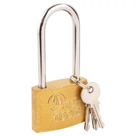 LAKAT 50mm RÉZ HOSSZÚ KENGYELES 2 KULCCSAL BLISZTEREN | TOP TOOLS 90U281