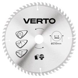 körfűrészlap, keményfém, 250 x 30mm, 100 fog, ALU | VERTO 61H108