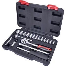 EXTOL dugókulcs klt. CV., 45fog; 1/4", 19db, dugófejek: 4-14mm