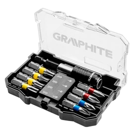 Csavarhúzó bitkészlet, 10db., bitek 25mm - 8db, mágneses bittartós 1db., driver (pcking) - 1db. | GRAPHITE 56H614