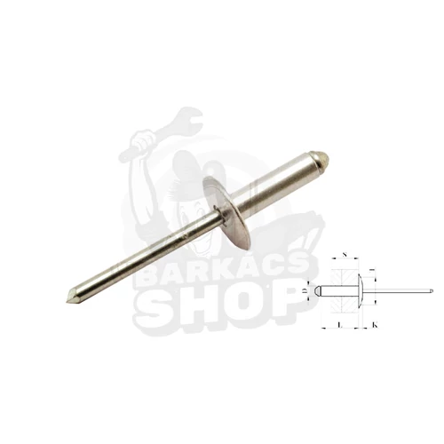 ASG alu-acél nyitott nagyfejü húzószegecs ø 3.2*10