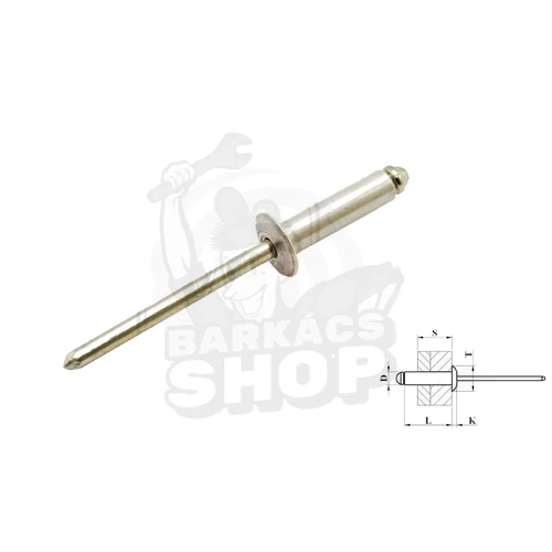 AST alu-acél nyitott félgömbfejű húzószegecs ø 4.8*25