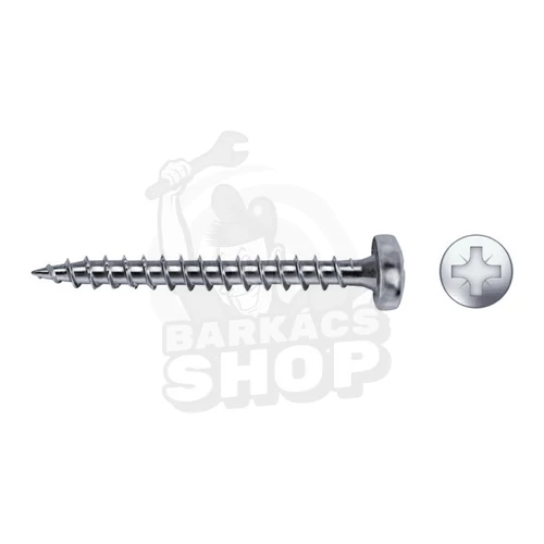 Domborúfejű, faforgácslap csavar, horganyzott ø 4.0x12