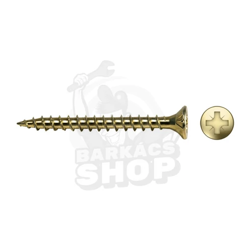 Süllyesztettfejű forgácslap csavar, sárgahorganyzott ø 3.5x18