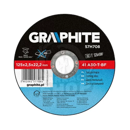 GRAPHITE® fémvágó korong 125 x 2.5 x 22