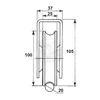 Kép 2/2 - Talpas tolókapukerék O-Profil (100mm)
