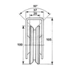 Kép 2/2 - Talpas tolókapukerék V-Profil (100mm)