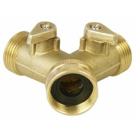 Elzárható Y-csatlakozó, 3/4", SÁRGARÉZ