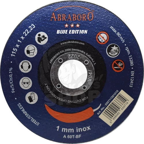 Abraboro CHILI BLUE fémvágó korong INOX d115*1mm (10db)