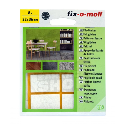 Csúsztatófilc 22x36mm öntapadós fehér (8db/csomag)
