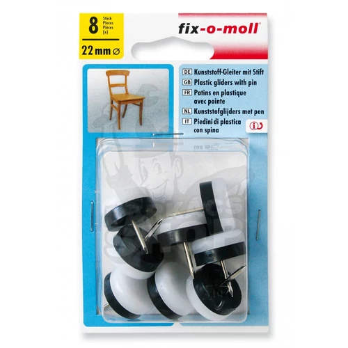 Csúsztatófilc 22mm műanyag szegezhető fehér (8db/csomag)